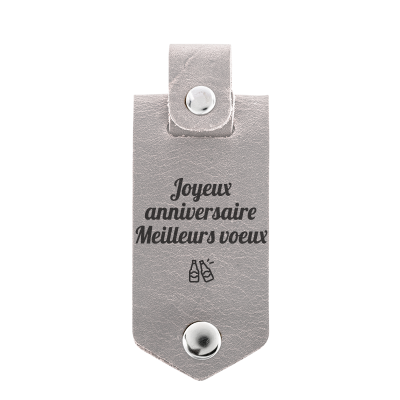 Porte-clés Photo Personnalisé en Cuir Véritable
