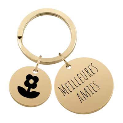 Porte-clés Gravé Personnalisé 2 Cercles