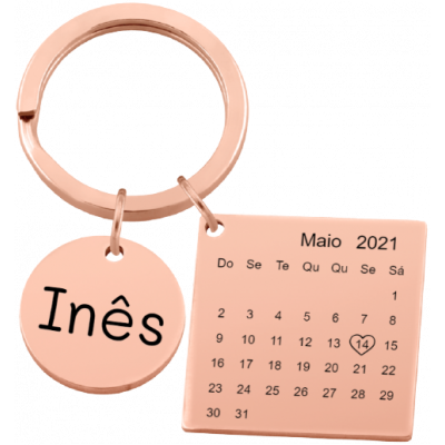 Porte-clés Carré Calendrier Gravé Personnalisé...
