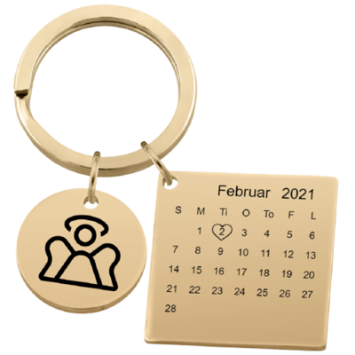 Porte-clés Carré Calendrier Gravé Personnalisé...