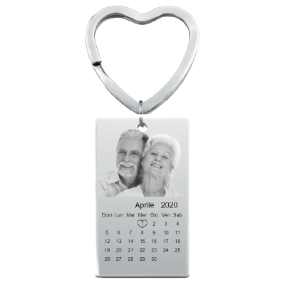 Porte-clés Gravé Photo et Calendrier