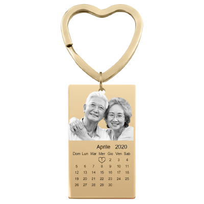 Porte-clés Gravé Photo et Calendrier