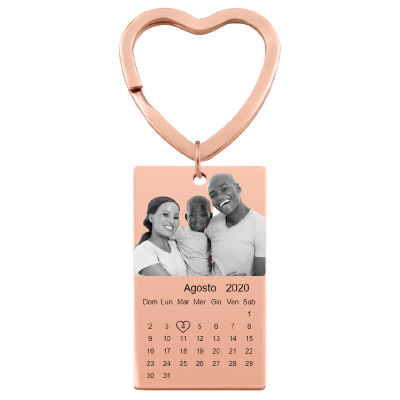 Porte-clés Gravé Photo et Calendrier
