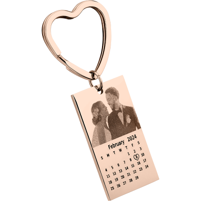 Porte-clés Gravé Photo et Calendrier