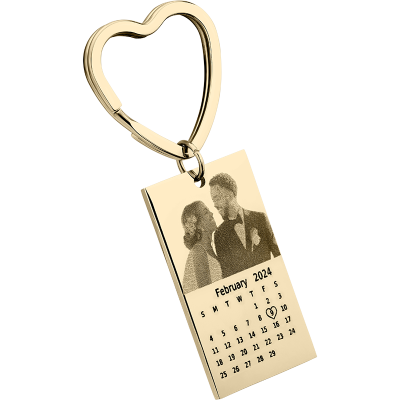 Porte-clés Gravé Photo et Calendrier