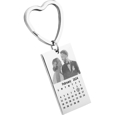 Porte-clés Gravé Photo et Calendrier