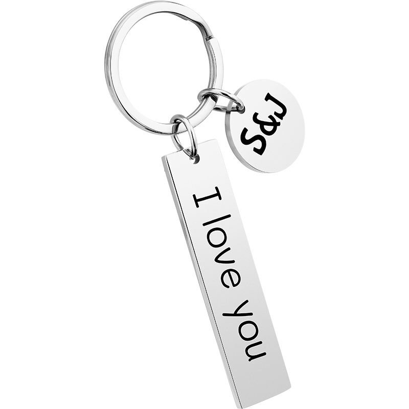 Porte-clés Rectangle et Cercle Gravé