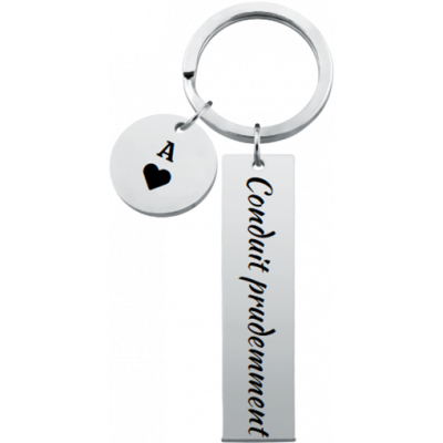 Porte-clés Rectangle et Cercle Gravé