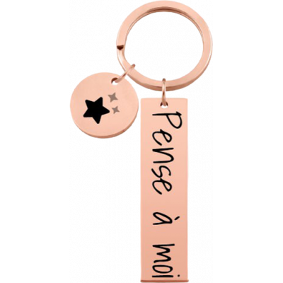 Porte-clés Rectangle et Cercle Gravé