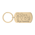 Gepersonaliseerde Gegraveerde Militaire Tag Sleutelhanger met Familie Pictogrammen Gepersonaliseerde Gegraveerde Militaire Tag Sleutelhanger met Familie Pictogrammen