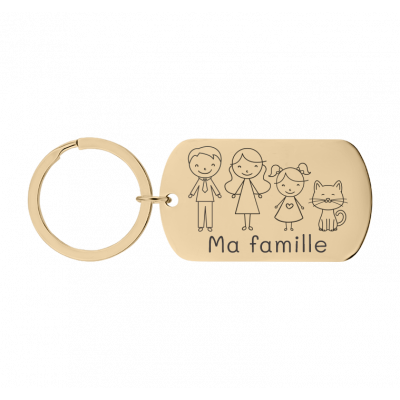 Porte-clés Plaque Militaire Gravé Personnalisé...