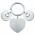 Porte-clés Cœur Gravé Personnalisé et 2 Pierres de Naissance