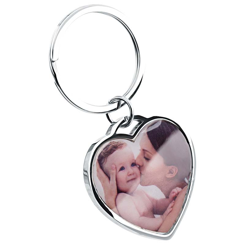 Porte-clés Commémoratif Luxe Rectangle Gravé Personnalisé avec Photo