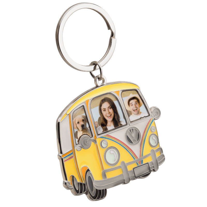 Porte-clés Van Rétro avec Visages Personnalisés