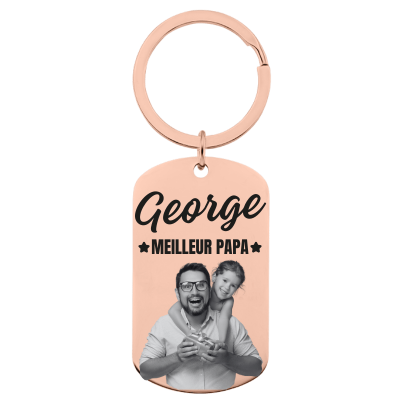 Porte-clés personnalisé avec photo gravée -...
