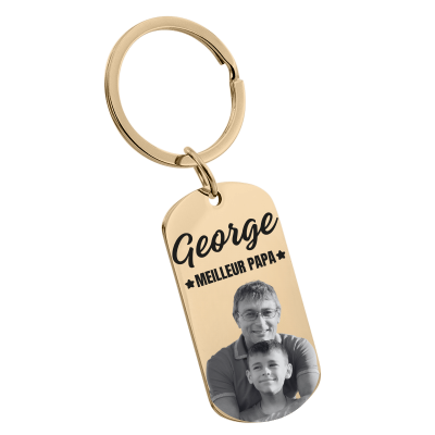 Porte-clés personnalisé avec photo gravée -...