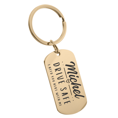 Porte-clés Gravé Personnalisé "Conduis...