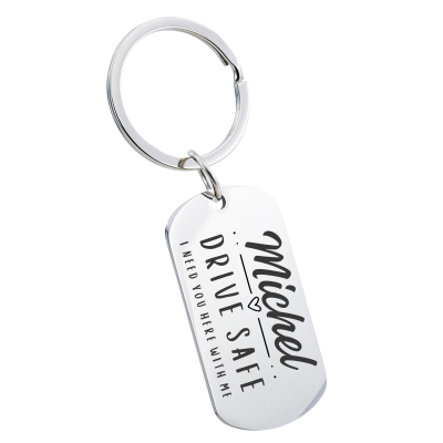 Porte-clés Gravé Personnalisé "Conduis...
