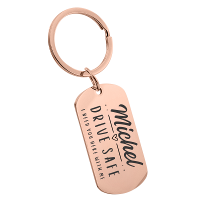 Porte-clés Gravé Personnalisé "Conduis...