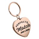 Gepersonaliseerde Sleutelhanger met Hartje voor Koppel - Perfecte Match