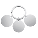 Sleutelhanger met Drie Rondjes - Personaliseer met de Foto's en namen van drie Huisdieren