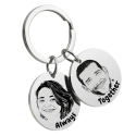 Sleutelhanger met Twee Rondjes - Personaliseer met de Foto's en namen Sleutelhanger met Twee Rondjes - Personaliseer met de Foto's en namen
